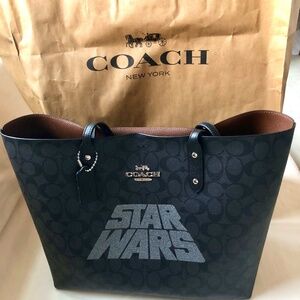 Star Wars X Coach Large Town Tote In Signature Canvas With Motif Should Bag
